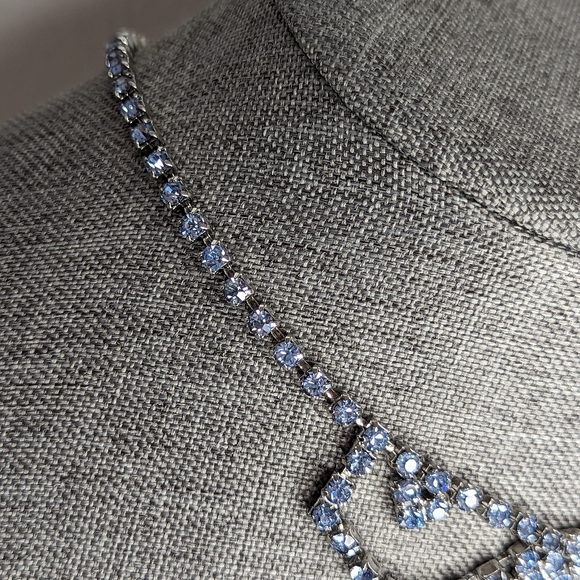 Light Blue Rhinestone Necklace - Picture 3 of 7